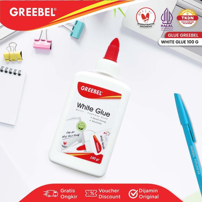 GREEBEL LEM KERTAS WHITE GLUE 100 GRAM (100G / PCS) / LEM KERTAS / LEM PUTIH / LEM CAIR