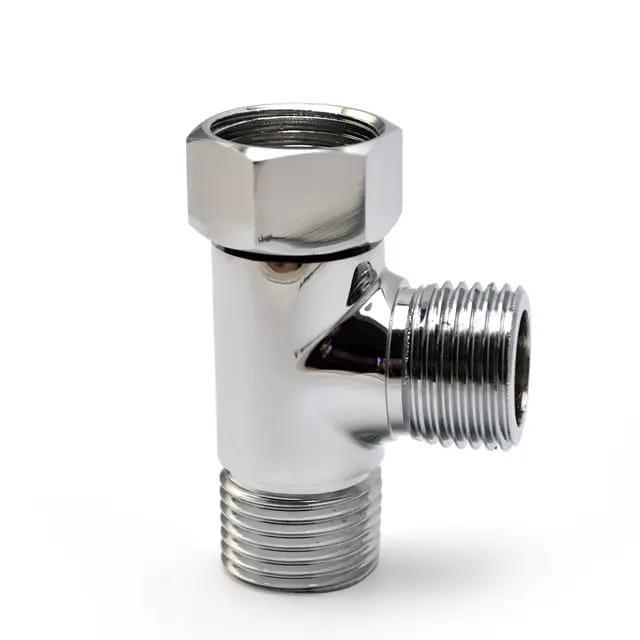 Nepel T Kuningan Chrome Nepel T Kran Sambungan Shower Kloset Tebal