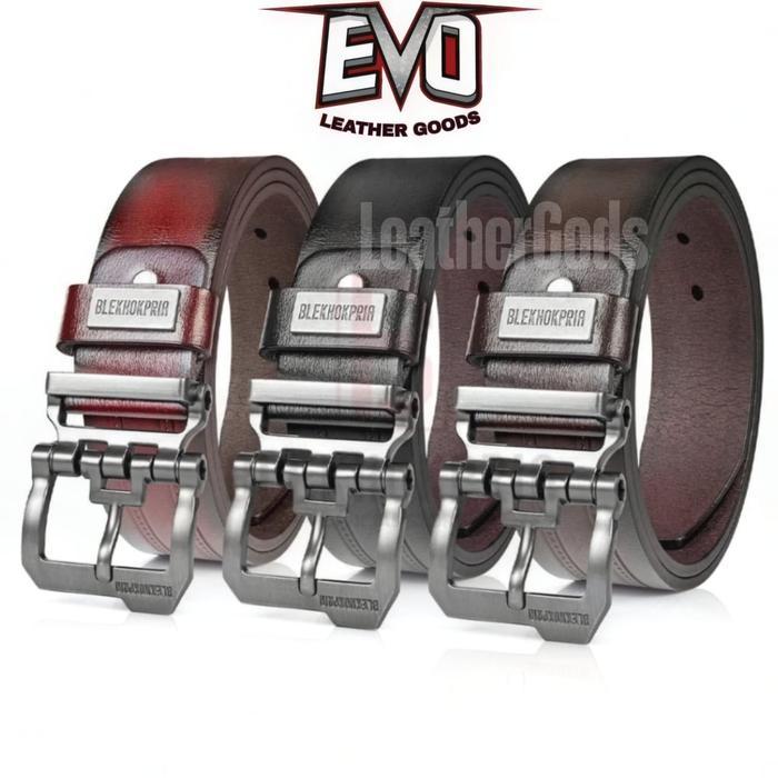 Ikat Pinggang Pria Robot Premium Kulit Sintetis Dengan Kepala Stainless Ikat Pinggang Untu Kerja