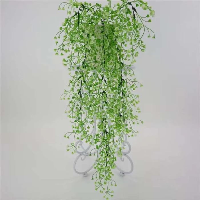 Daun Anggrek Juntai Plastik / Daun Juntai Lonceng/ Daun Hias Dinding Decorasi Artificial D80/kuntum
