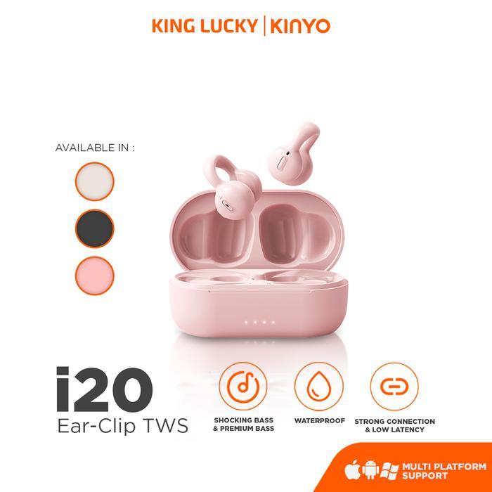 Robot - I20 Tws Earphone Bluetooth Wireless Waterproof Ear Clip Wireless Super Bass Headset Earphone