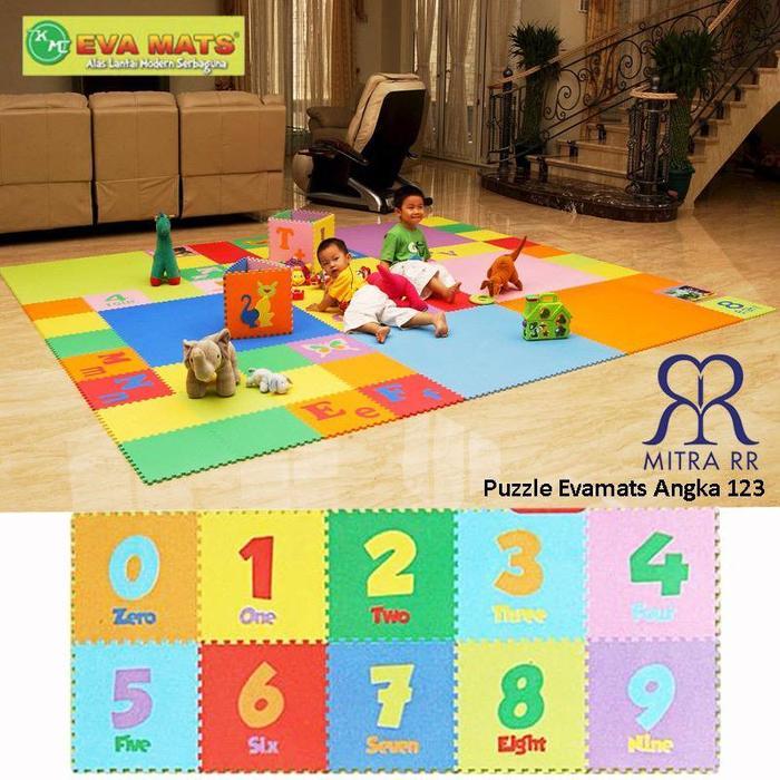 ` MitraRR Karpet Puzzle Evamats Angka 123 Puzzle Edukasi Anak Matras Alas Lantai