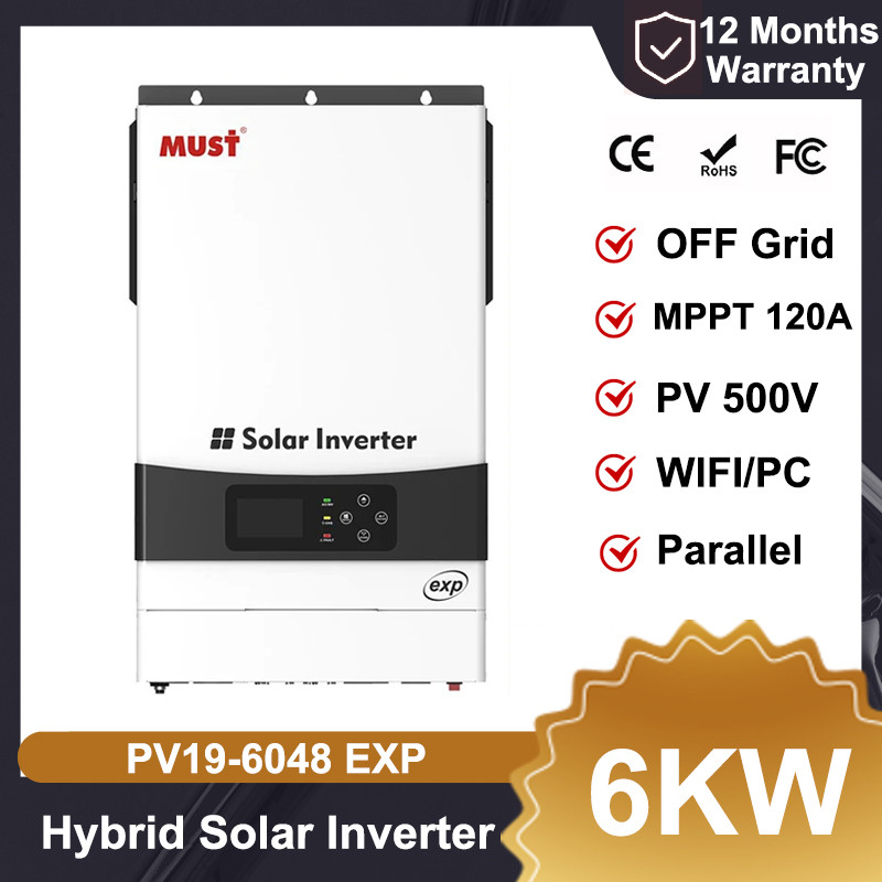 . Must Pv1900 Exp 4Kw 6Kw 48V Hybrid Solar Inverter Mppt 120A Pv 500V Pure Sine Wave Off Grid Solar