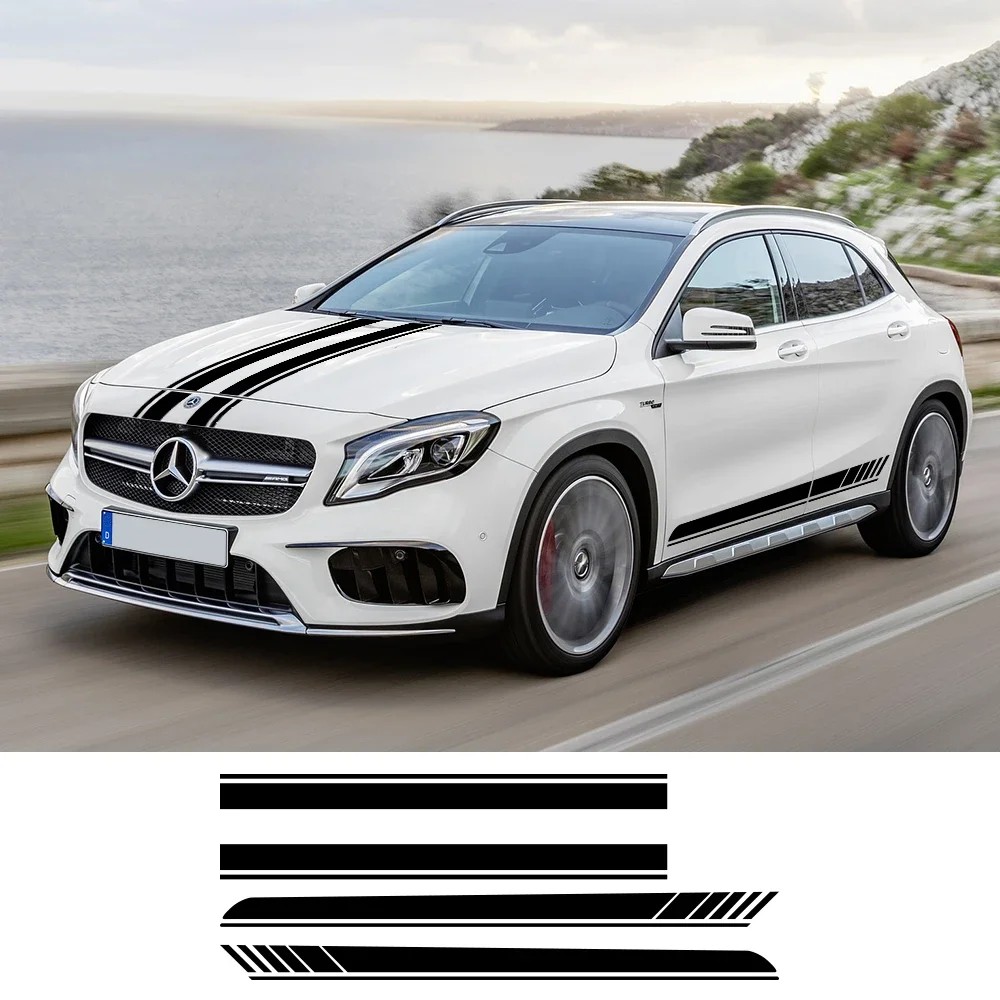 Car Side Stickers For Mercedes Benz GLA GLA45 GLA180 GLA200 GLA220 GLA250 X156 H247 AMG Hood Vinyl
