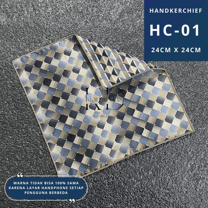 Pocket Square Sapu Tangan Saku Jas Motif Batik Hitam