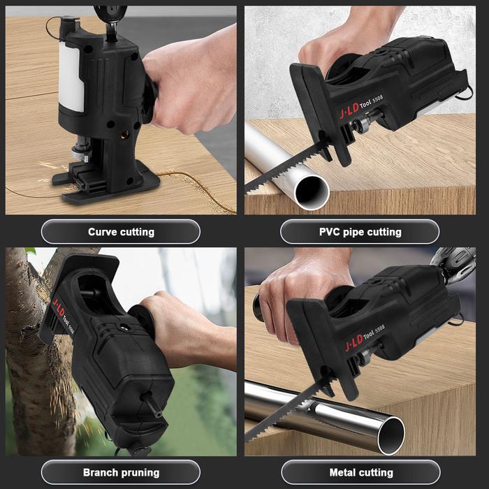 JLD GERGAJI KAYU GERGAJI MESIN ADAPTER RECIPROCATING JIGSAW JIG SAW MESIN BOR TANGAN GERGAJI