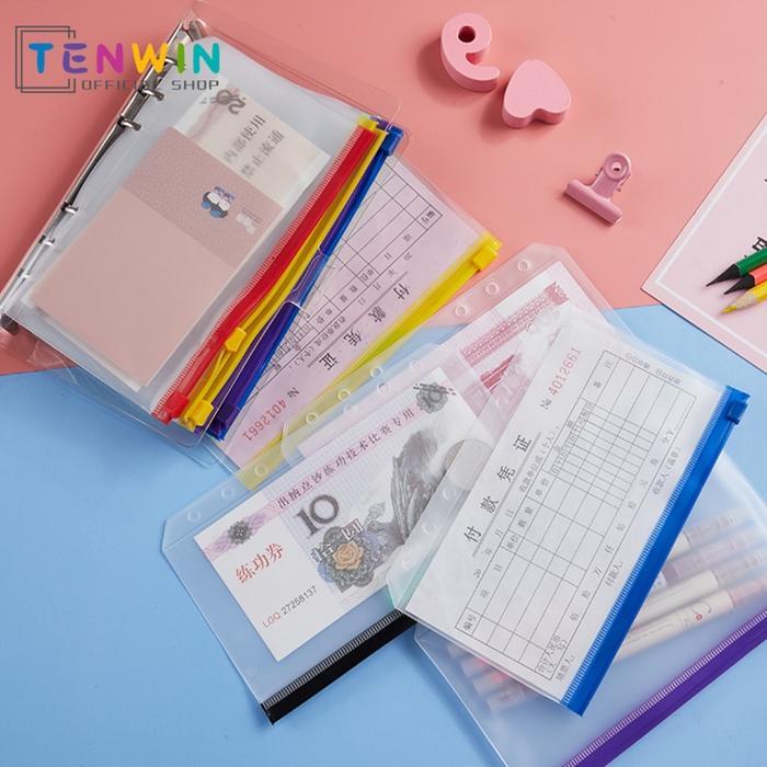ZIPLOCK BINDER /KANTONG PENYIMPANAN TAGIHAN/BINDER DIVIDER/ZIPPER POCKET/ZIPLOCK SLEEVE WARNA WARNI