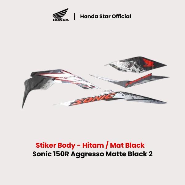 Sonic 150R - Honda Ori Stiker Body Samping Kanan Kiri / Body Sticker Right Left - Hitam / Mat Black
