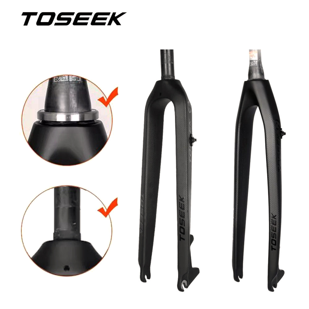 TOSEEK T800 Carbon Fiber Bicycle Mountain Front Fork MTB Bike Fork 26/27.5/29 inch Steerer Tube