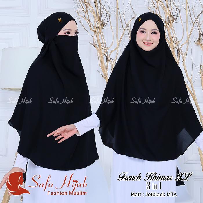 Rumah Khimar French Khimar Jetblack Mta Khimar Syari French Khimar