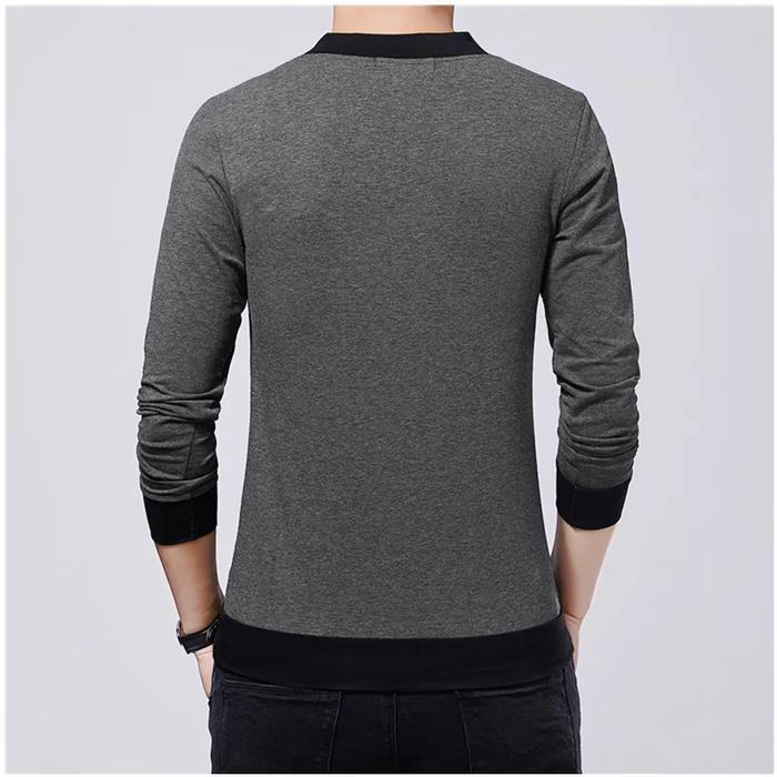 New Okechuku LONEL Baju Kaos Pria Distro Lengan Panjang Leher V Neck Shirt