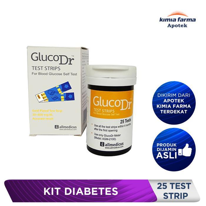 GLUCO DR BIO SENSOR 25 TEST STRIP / ALAT CEK GULA DARAH / KIMIA FARMA
