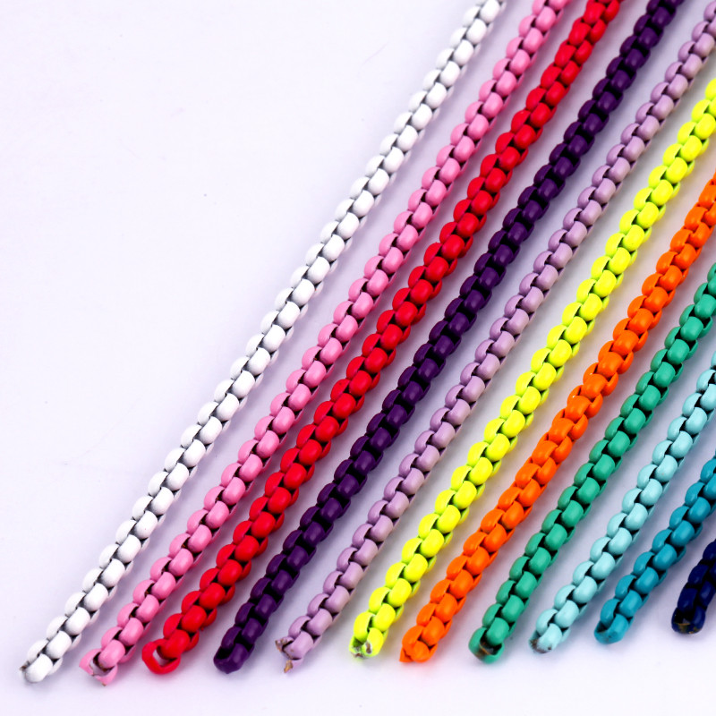 3mm Enamel Round Box Chain, Colourful red/pink/yellow/green/blue chain for bracelet/necklace jewlery