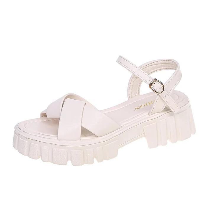 DM COLLECTION - Sandal Wedges Wanita Korean Stylish Variasi Tali Lilit Polos Hak Platform 5 cm Tali