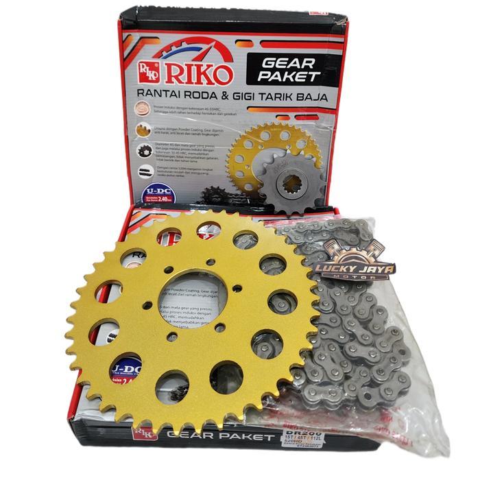 GEARSET GIRSET CHAINKIT GEAR GIR SET RANTAI SUZUKI DR 200 DR200 RIKO