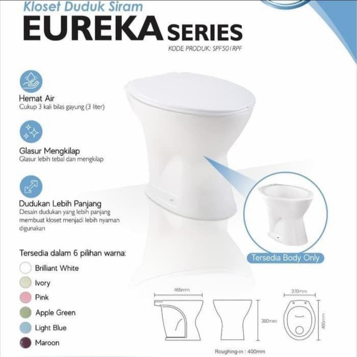 CLOSET TOILET DUDUK SIRAM KLOSET TRILLIUN EUREKA WHITE