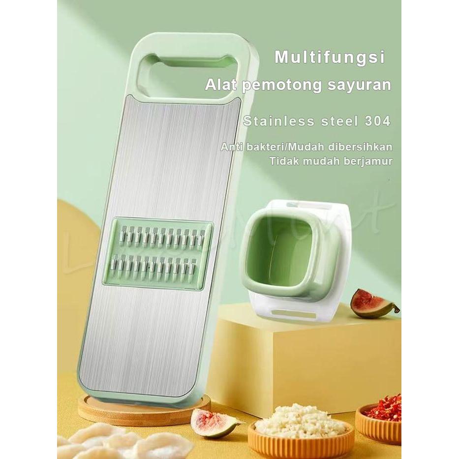 Alat pemotong kentang serut stainless steel multifungsi untuk dapur, alat serut sayur bawang putih