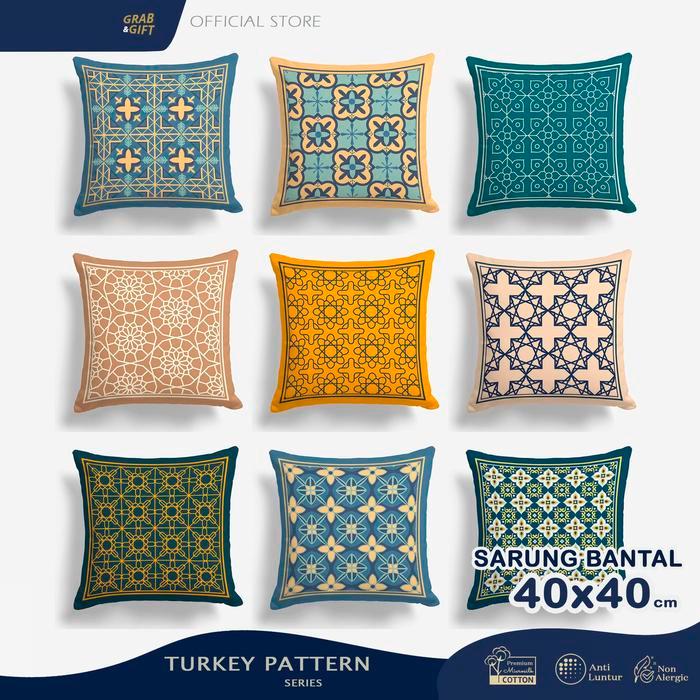 SARUNG Bantal Sofa Motif Turkish Minimalis 40 x 40 cm Pattern Abstrak Ramadhan Maroko Timur Tengah