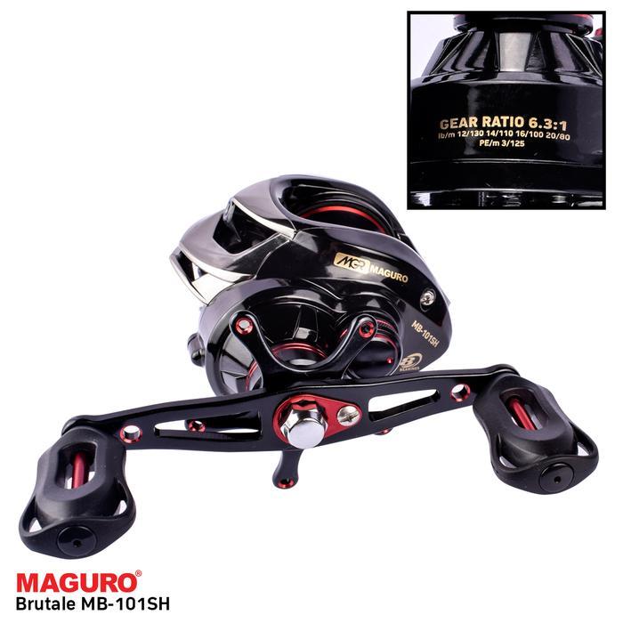 Ready Reel BC MAGURO BRUTALE 101SH Bait Casting Handle Kiri Sungai Kolam Laut Danau ~ Indonesia