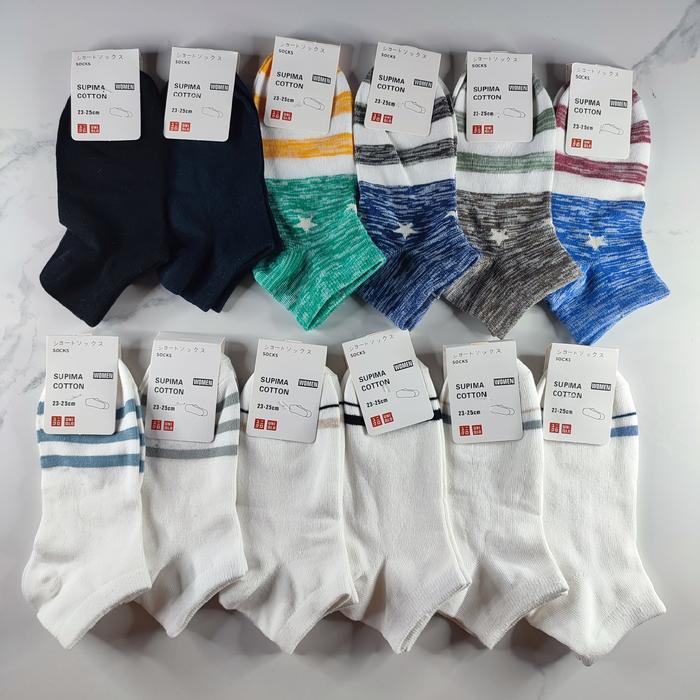 KAOS KAKI UNIQLO ANKLE PENDEK WOMEN WANITA ANTI BACTERIAL BANYAK MOTIF