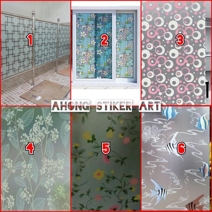 Ada Stok STICKER KACA MOTIF/STICKER KACA KAMAR MANDI/STICKER MOTIF