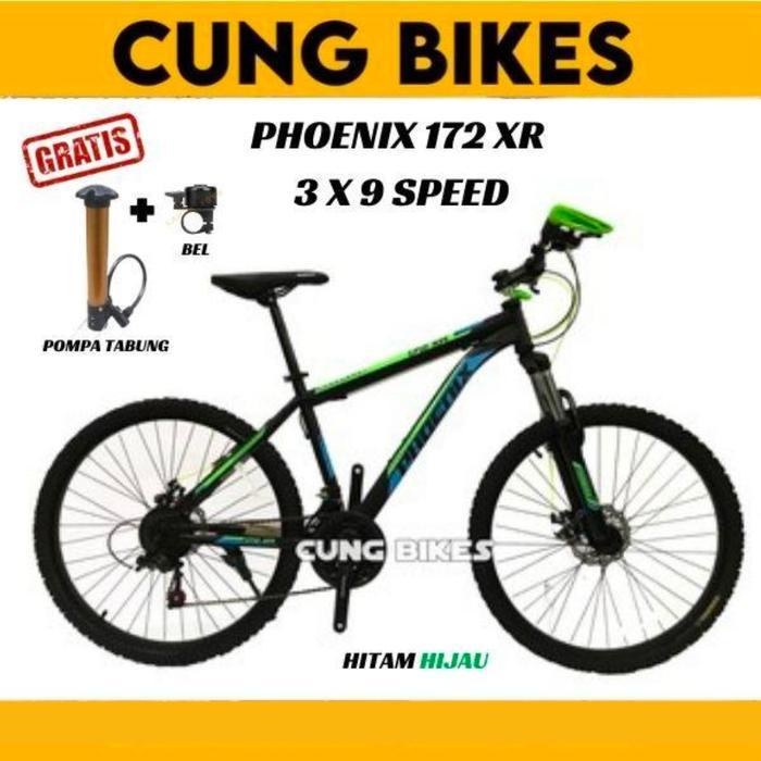 SEPEDA GUNUNG MTB 26 INCH PHOENIX TYPE 172 XR - HITAM HIJAU