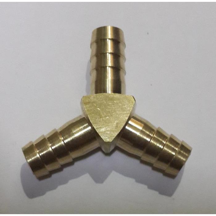 Y Hose Connector / Sambungan Y Selang 1/4 " Kuningan