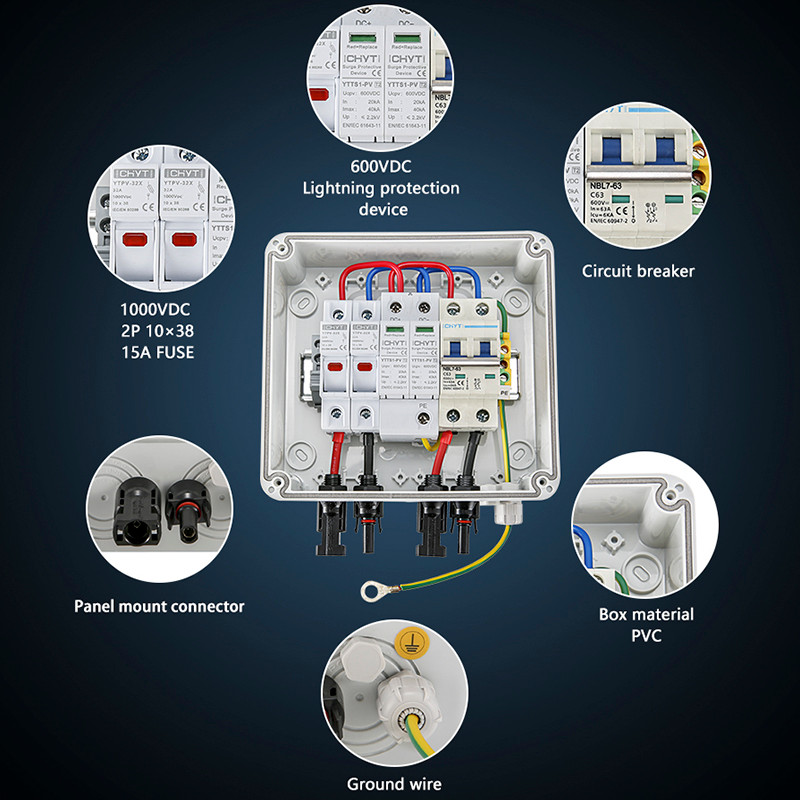 . Mcb Spd 1 Input 1 Out Dc 600V Waterproof Ip65 Pv -