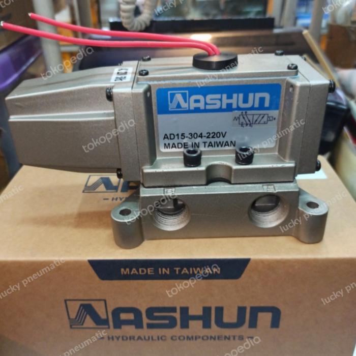 Cuci Gudang Solenoid Valve 5/2 Way Ad15-304 220Vac Ashun