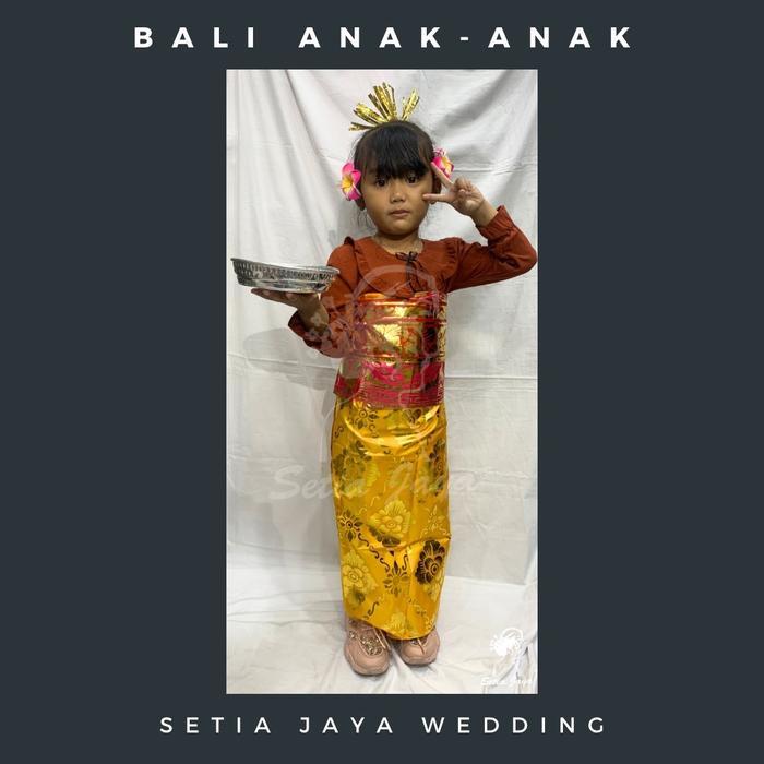 BERKUALITAS Baju Bali Anak Perempuan/ Tari Pendet Bali/ Aksesories Set Bali