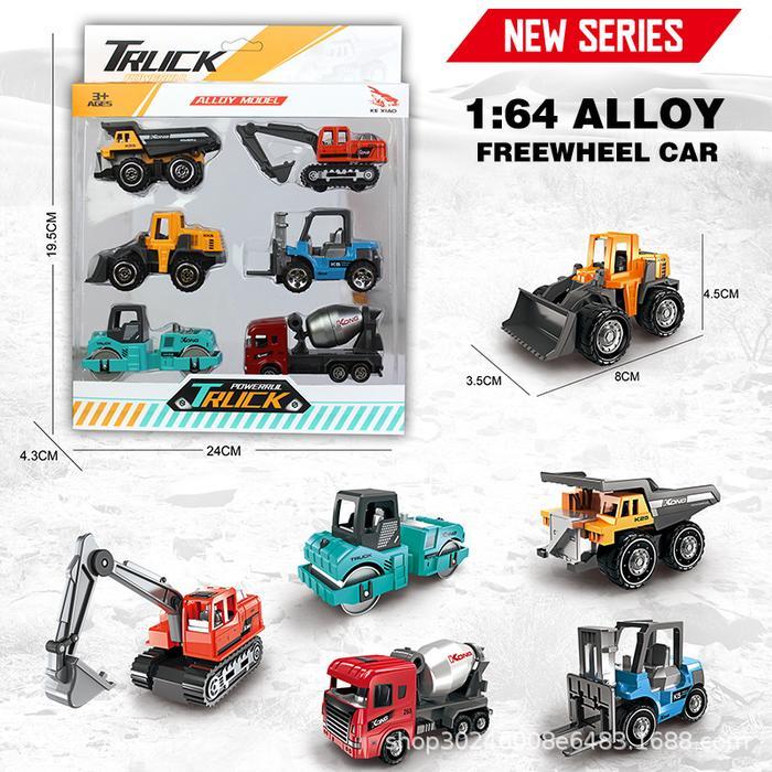 DISKON Mainan Miniatru Diecast Truk Traktor Buldozer Excavator Konstruksi