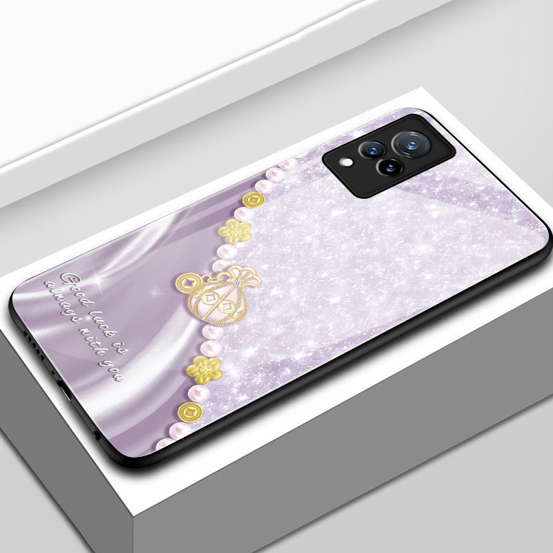 Casing Hp Untuk VIVO V21 5G V21s 5G V21 4G V21E 4G Y73 Case Casing pola Rantai mutiara emas Kasing H