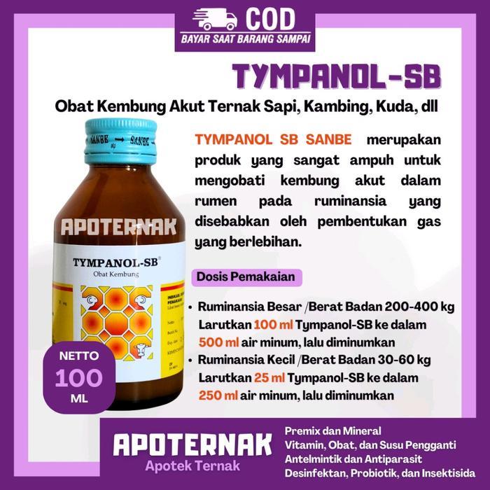 TYMPANOL SB 100 ml Sanbe - Obat Kembung Hewan Ternak Sapi Kambing Domba Kuda