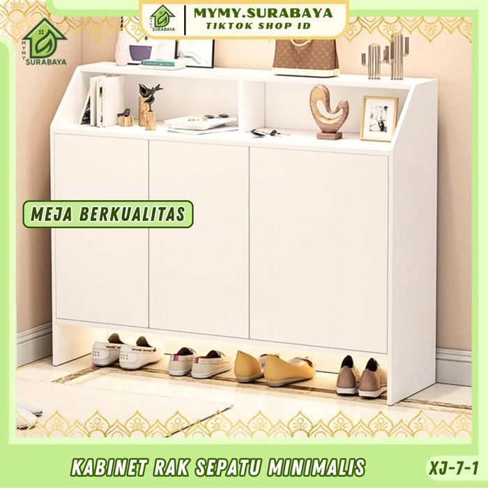 Mymy.Surabaya - {COD} Rak Lemari Sepatu Mini Minimalis Rak Kayu Kabinet Rak Sepatu Tertutup Modern