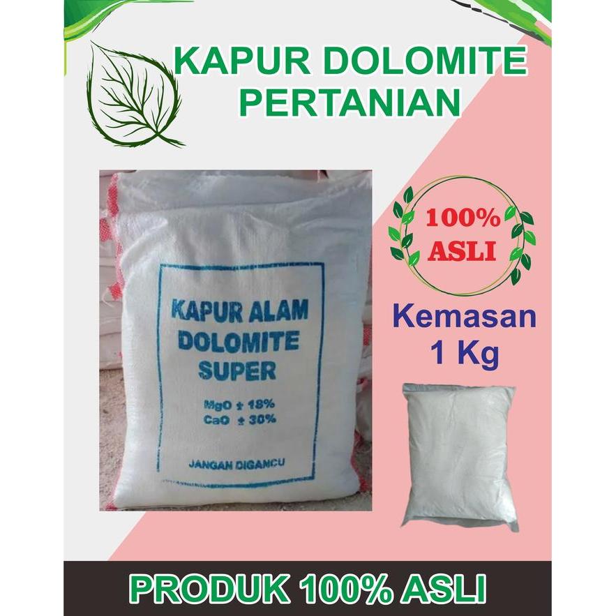 DOLOMITE 1 Kg - Pupuk Dolomite Kapur Pertanian dan Peternakan Kemasan 1 Kg Dolomite Kapur Super
