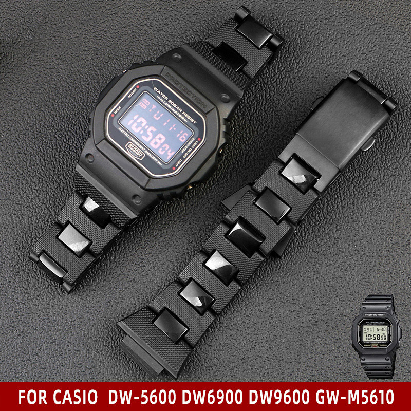 For Casio G-SHOCK DW-5600 DW6900 DW9600 GW-M5610 Watchband with Steel Buckle 16mm Men Bracelet