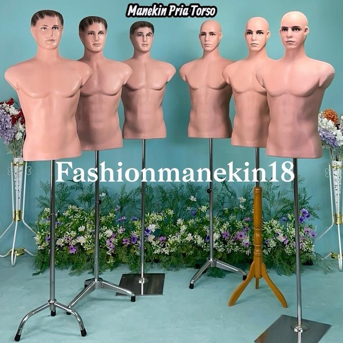 Manekin Pria Dewasa Torso Setengah Badan Ada Kepala + Patung Baju Pria + Display Baju Pria Gamis