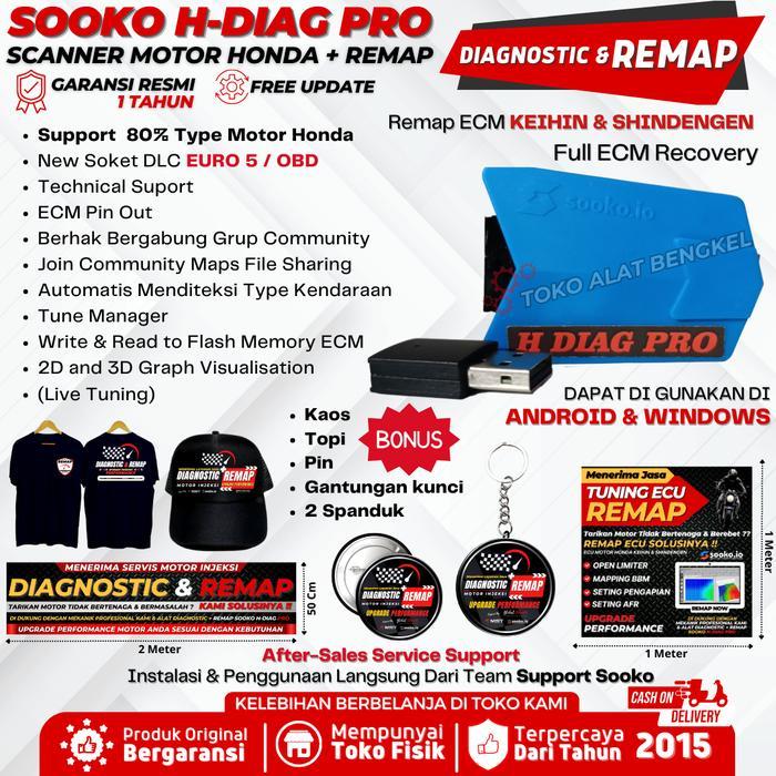 Hdiag Pro Alat Remap Flash ECU ECM Standar + Scanner Motor Honda Sooko