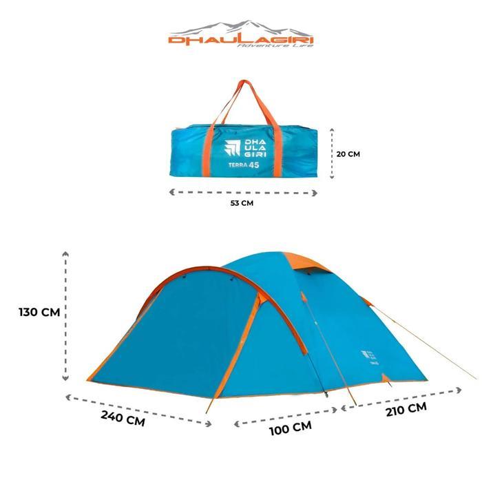 Tenda Dhaulagiri Terra 45 - Tenda Kemping - Tenda Camping 4P - Tenda Double Layer - Ultralight