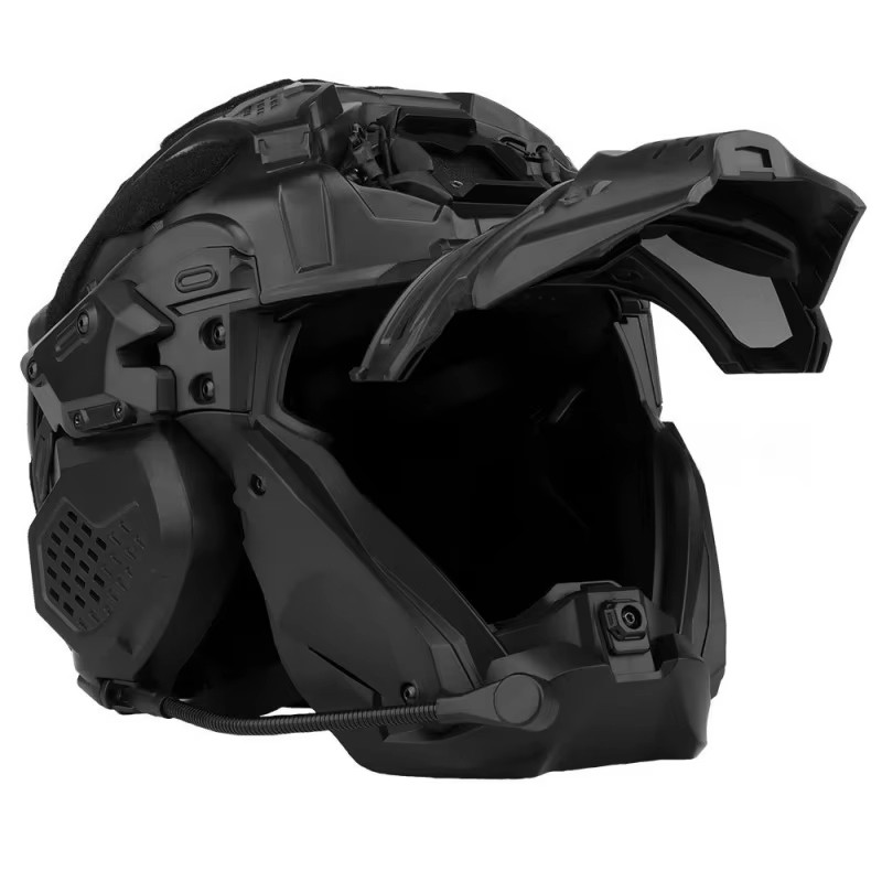 W-Ronin Assault II Fast Tactical Helmet ??? Built-in Communication, Anti-Fog Fan & Flip Mask ???