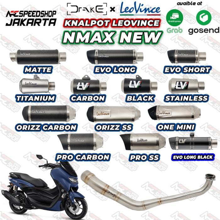 KNALPOT HEADER R9 Drake YAMAHA NMAX 155 NEW NMAX TURBO + SILENCER LEOVINCE SERIES