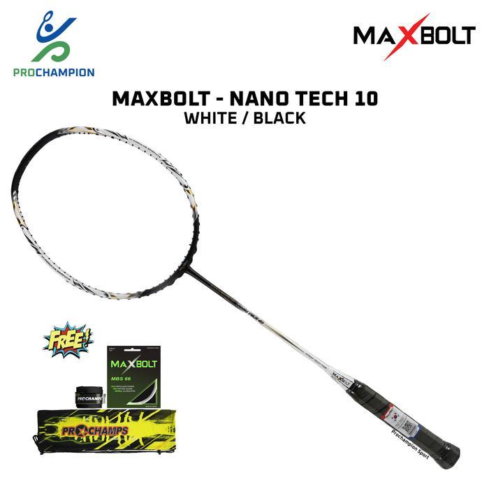 Raket Badminton Original Maxbolt NANO TECH 10 NT10 NT 10 White Black