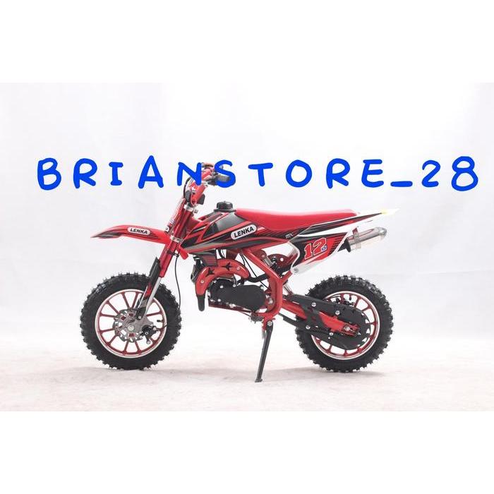 MOTOR MINI TRAIL MC 12 // LENKA//MOTOR BENSIN ANAK // MURAH - Merah