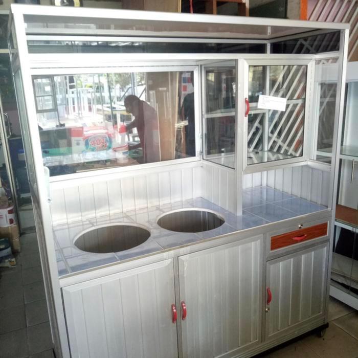 gerobak alumunium,gerobak mie ayam, gerobak bakso
