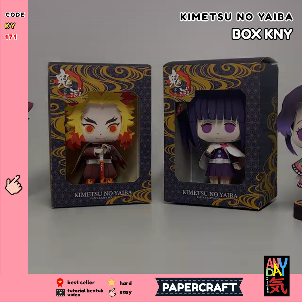(KY171) PAPERCRAFT BOX KNY / KIMETSU NO YAIBA / MAINAN EDUKASI ANAK / MAINAN KERTAS / SENI KERAJINAN