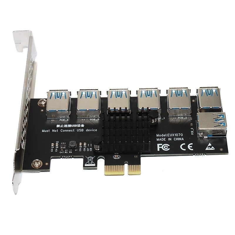 . Pcie 1 To 7 Riser Pcie Port Multiplier Usb3.0 Riser Pci Express X16 -