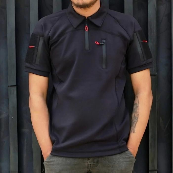 Premium Baju Kaos Tactical BDU Full Scuba Hitam Polos/Baju Lapangan Tactical Lengan pendek
