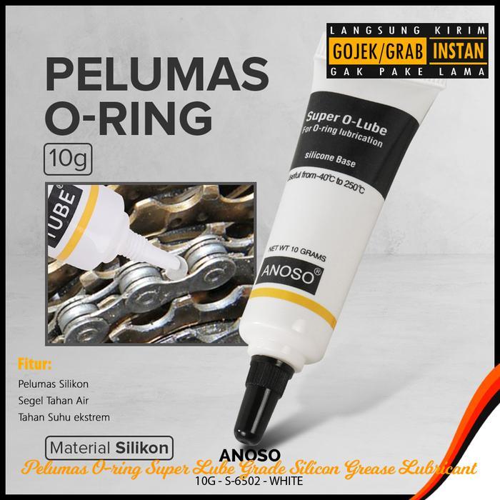 ANOSO PELUMAS O-RING SUPER LUBE GRADE SILICON GREASE LUBR1CANT 10G - S-6502 - WHITE