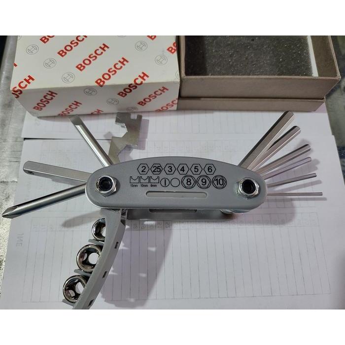 KUNCI LIPAT TOOL KIT SET SEPEDA 16 IN 1 KUNCI L HEX OBENG SOK BOSCH