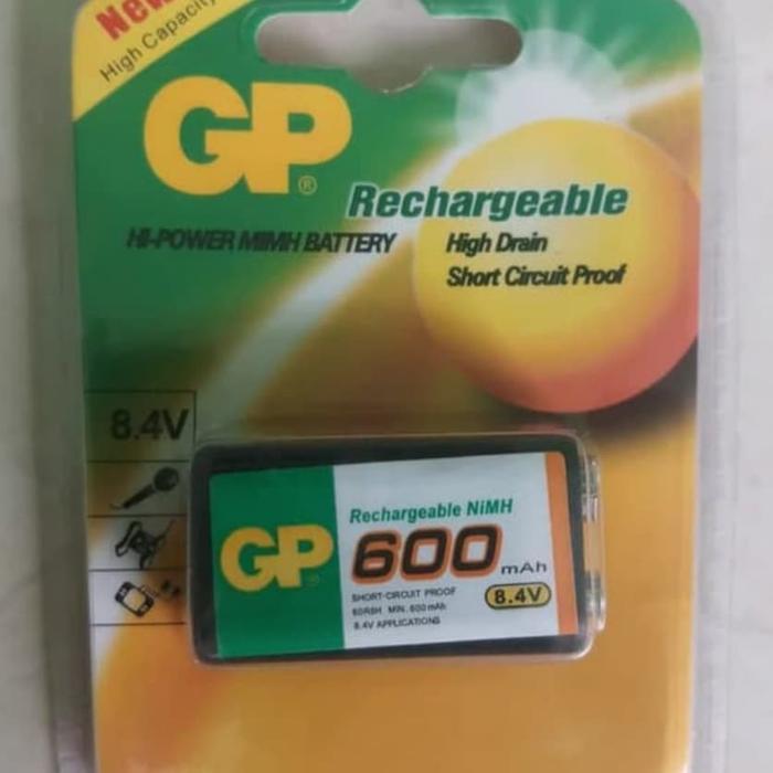 Baterai Cas Kotak 9V Rechargeable Gp600 Batre